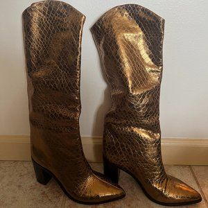 Shiny Knee-High Boots